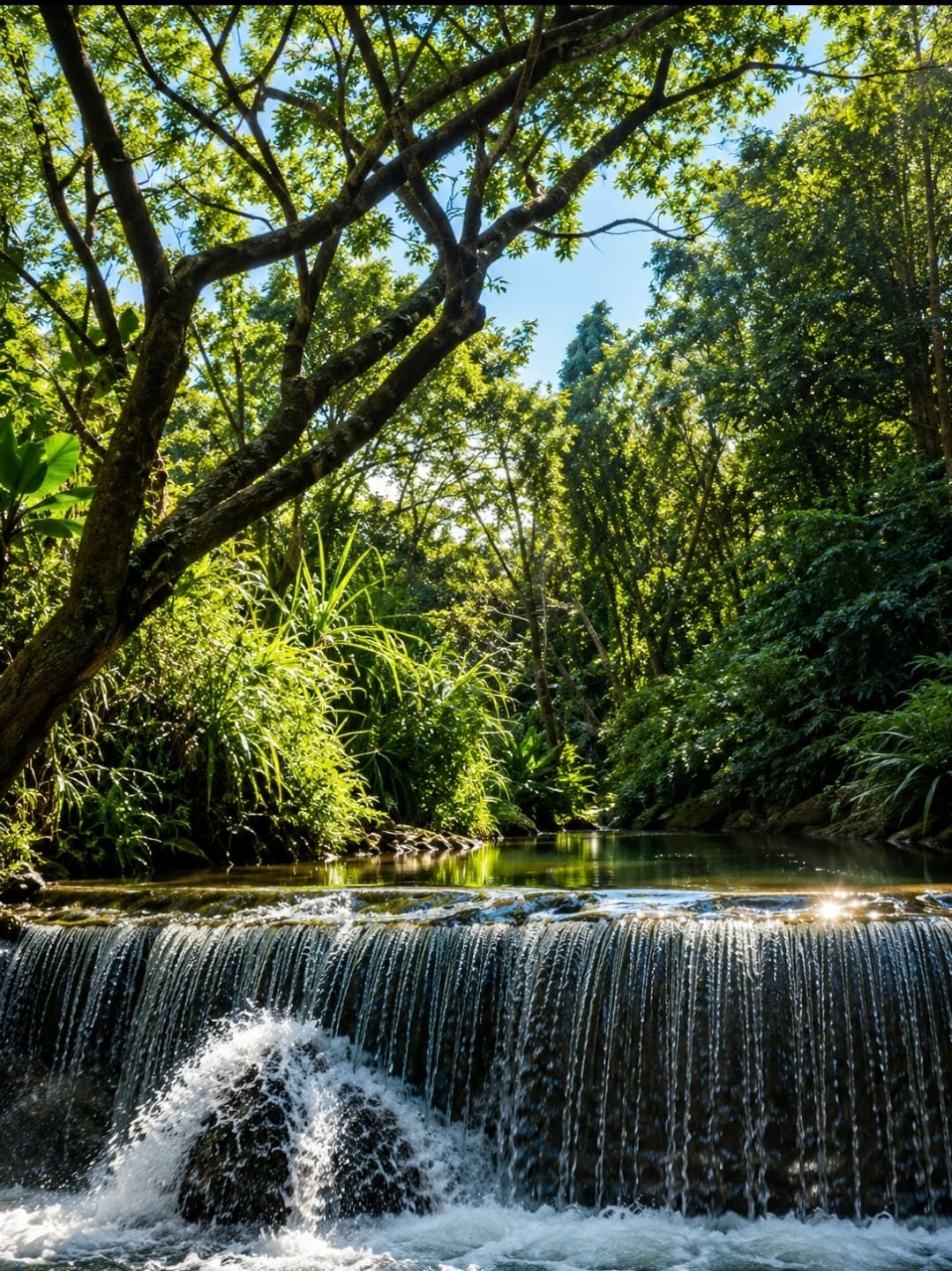 La cascada dentro de la finca de Cielo Abierto en Coatepec, Veracruz